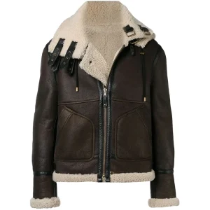 Stylish Women's Winter Trench Jacket High Quality Leather With Sheep Fur Filling Custom Colors Wool & Blends Outerwear