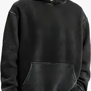 Men's Oversized Unisex Hooded Sweatshirt, Acid-washed, Heavyweight , Retro Cotton Sportswear, for Men, Streetwear, Fashion