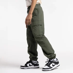 Unisex Deep Green Nylon Casual Pants